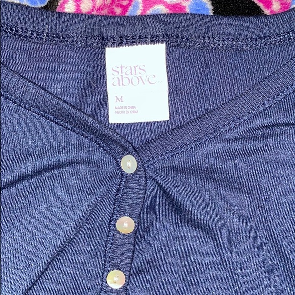 navy blue pajama shirt - Picture 2 of 4